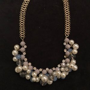 Trendy Aqua and Pearl Necklace